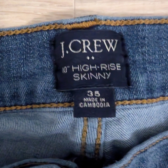 J. Crew 10" High Rise Indigo Skinny Jeans Women's Size 35 Or Numeric Size 20 - Picture 3 of 5
